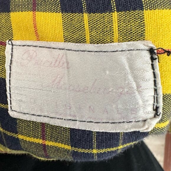 Vintage Pricilla Mooseburger Patchwork Plaid Clown Overalls Yellow Black Red - Picture 6 of 6